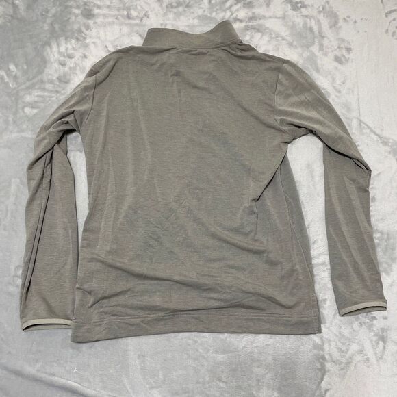 Adidas Shirt Mens Large L Grey 1/4 Zip Athletic Stretch Logo Mock Neck - Picture 5 of 9